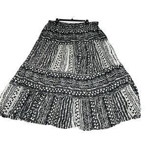 Erica Brook Collection Skirt Women's 24 A Line Geometric Print Black White